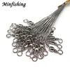 Minfishing 24 PCS Steel Fishing Rope Wire Fishing Leader Line with Barrel Swivel Trace Lure Protecting Line 15cm,23cm,30cm ► Photo 2/6