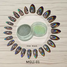 Лидер продаж голографическая пудра 0,5 грамм/горшок с эффектом радуги и единорога зеркальные хромированные ногти PIGMENT-MGLI-01