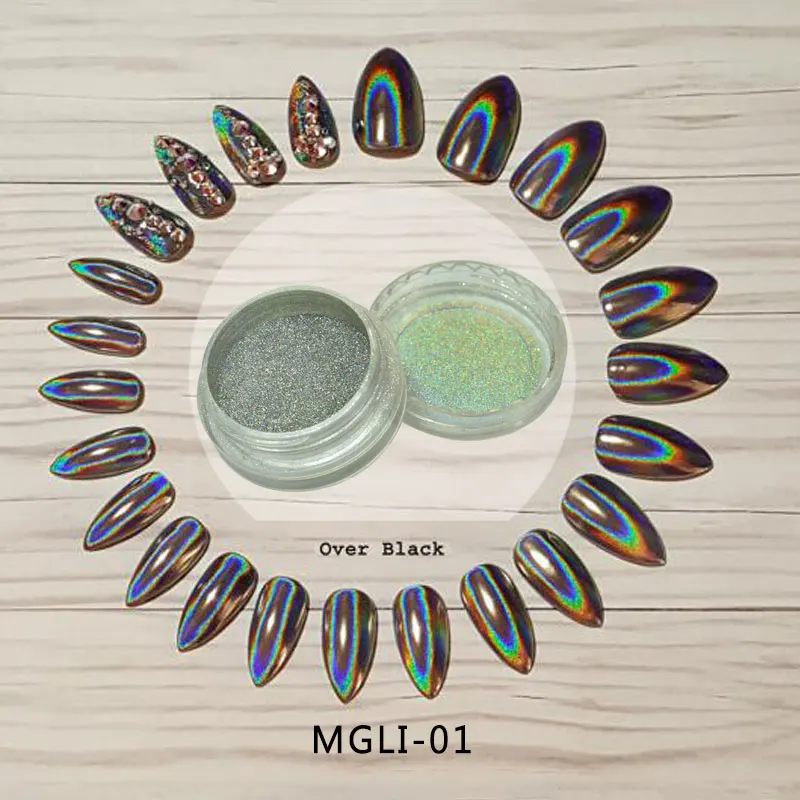 

ToP Sale 2017 HOLOGRAPHIC POWDER 0.5Gram/pot RAINBOW UNICORN EFFECT MIRROR CHROME NAILS PIGMENT-MGLI-01