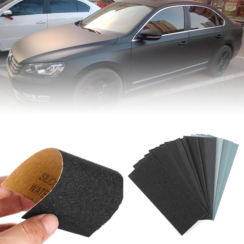 10 PcsWet сухой песок бумага абразивная наждачная бумага лист шлифовальный полированные инструменты для стен Деревообработка ремонт полировки автомобиля скребок