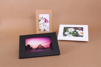 

1000pcs 10.2*15.5*0.5cm Foldable Kraft Paper Postcard Box With Window For Photo Display Greeting Card teacher and student's gifs