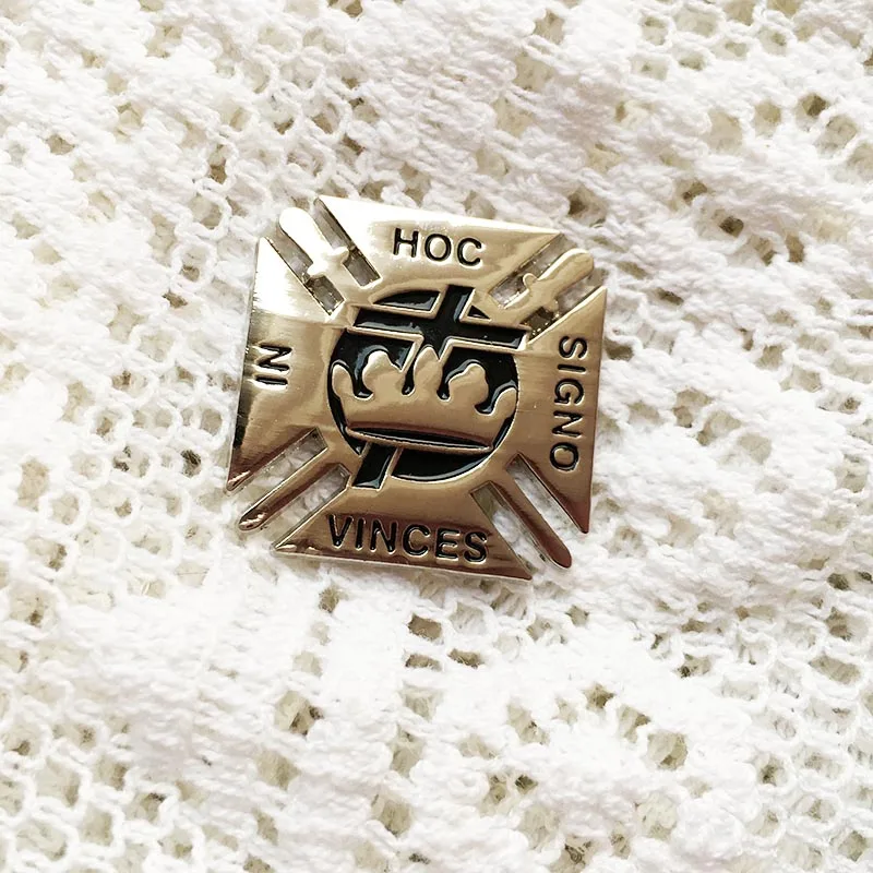 

1pcs New Soft Enamel Pins Badge Knights Templar York Rite VINCES IN HOC SIGNO Free Masons Brooch Masonic Custom Lapel Pin Badge