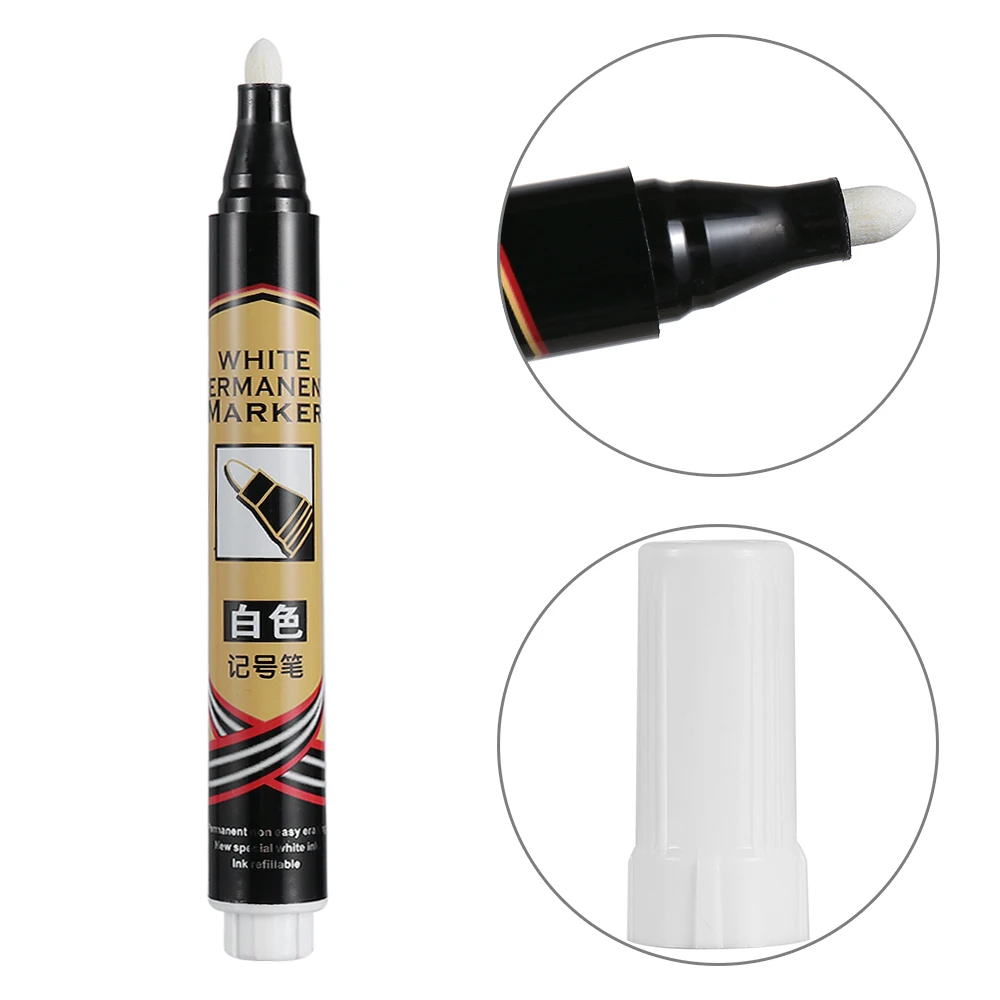 

1/5Pcs Permanent Marker Pen Singular White Oil-Ink Marker Pen for Metal Glass Plastic and Acrylic Blackboard Craft