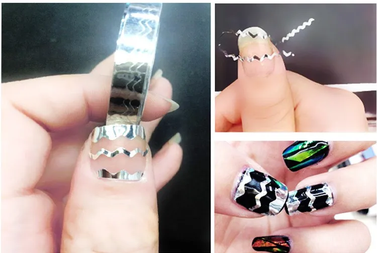 2шт волнистые полоски для ногтей линии DIY Дизайн ногтей самоклеющиеся наклейки инструменты для маникюра