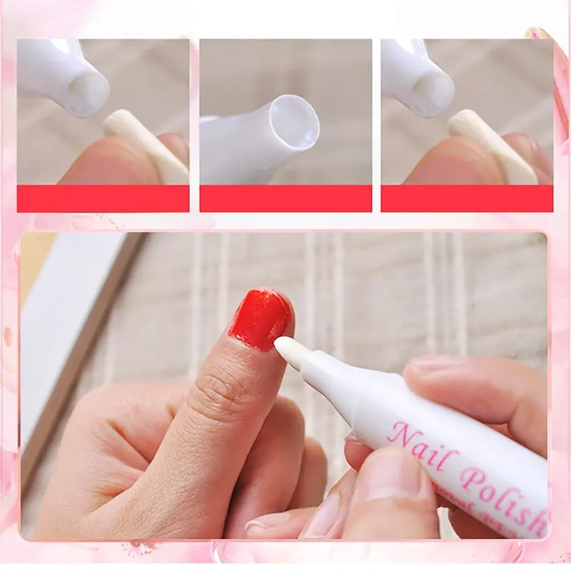 5Pcs/Set Nail Polish Remover Pens 3 Cotton Heads Professional Corrector