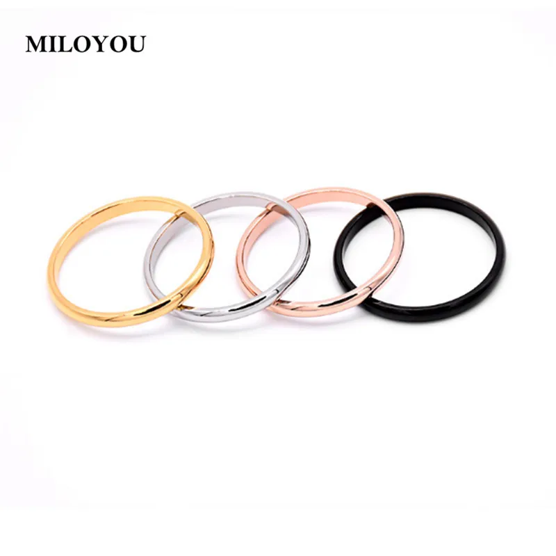 

MILOYOU Fashion Super Thin Rings for Women Titanium Steel Couple Rings Party Wedding Jewelry Birthday Gifts ML204