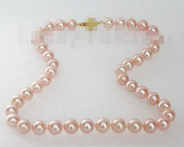 

Hot selling free shipping******* Genuine AAA 11mm 17" round pink Freshwater pearls necklace