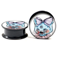 1 пара зомби Кролик акриловый винт подходит плоти туннель штекер ушко пирсинг ювелирные изделия 2 шт. ASP0222