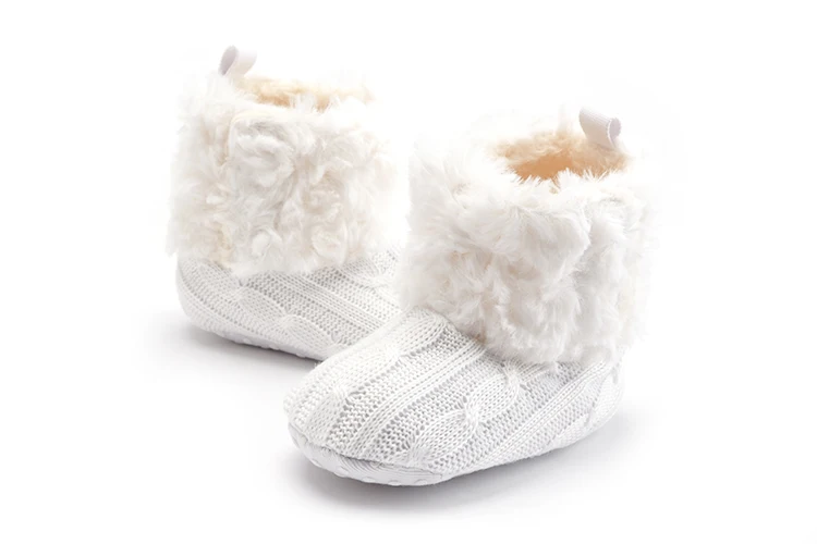 Ботинки для маленьких девочек мягкие ботинки с бантиком зимние сапоги из хлопка и шерсти зимняя обувь для малышей теплая обувь для