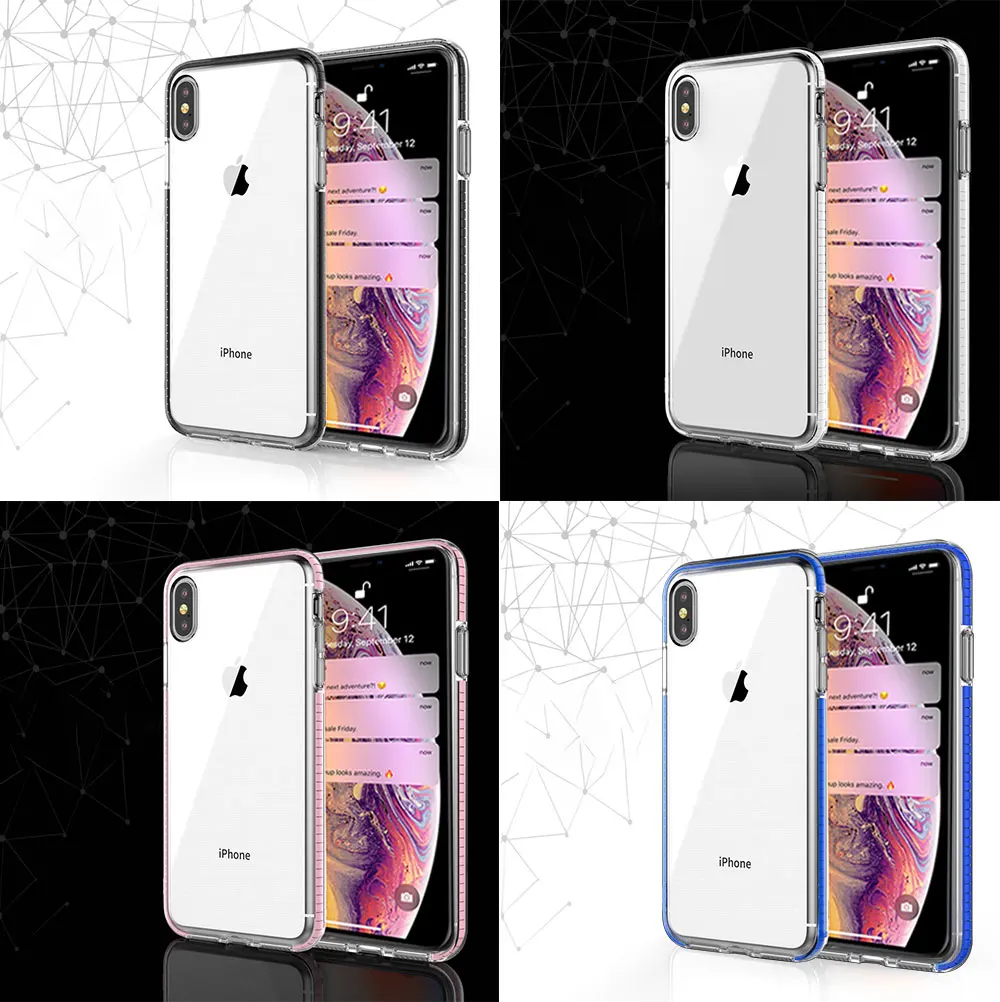PORTEFEUILLE for iphone 6 6s 6plus case silicone transparent for iphone XS X XR XSMAX 8 7 Plus cases shockproof soft shell cover (4)