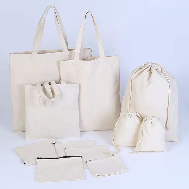 

300pcs/lot Custom Various Styles Eco Cotton Shopping Bag Print Your Logo with Handles for Stores Promotional Market Tote Bags