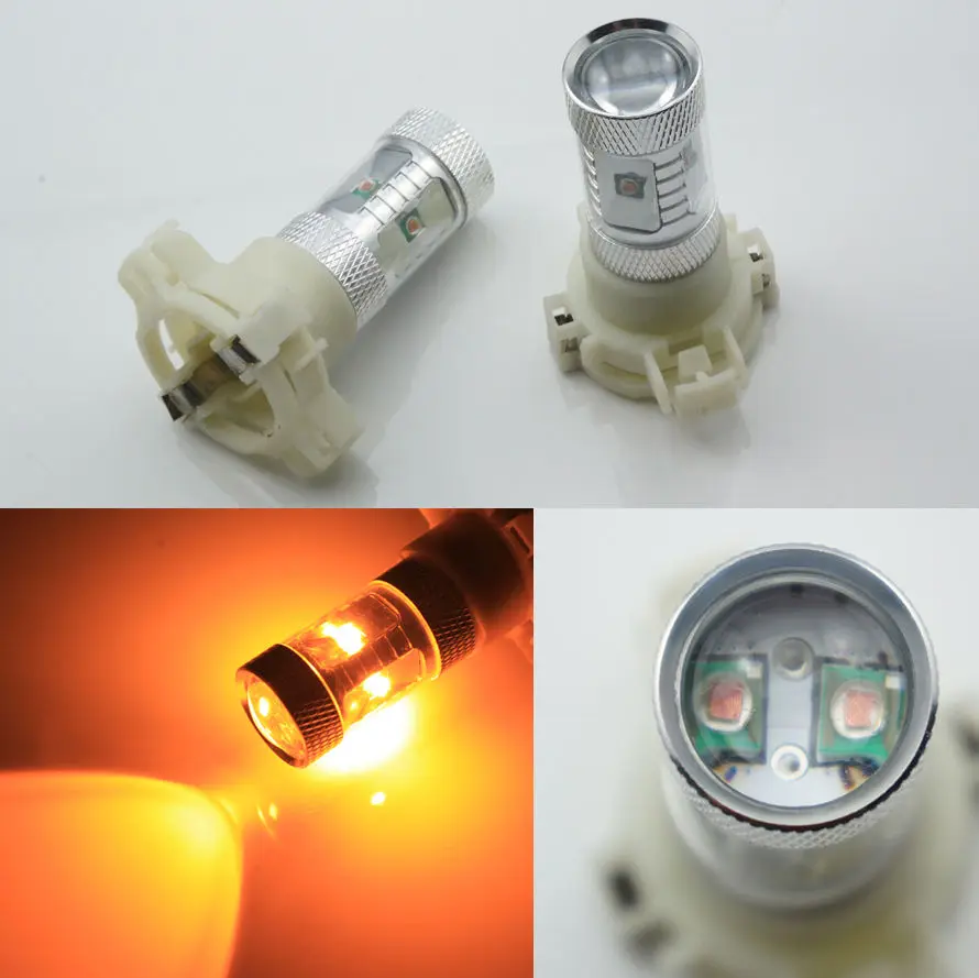 2x PY24W 5200s 30W LED AMBER Front Turn Signal Lights Bulb/Indicator