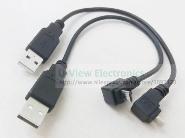 Nchtek Подпушка под углом 90 градусов Micro USB кабель зарядки для i9500 i9300 N7100 S2 i9100 около 25 см/ /2 шт