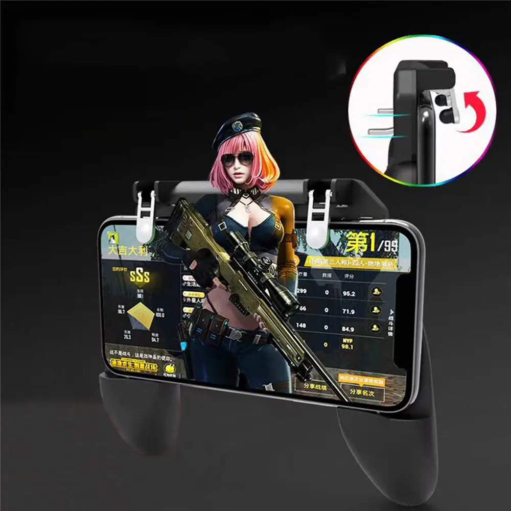  Mobile Phone Gamepad joystick holder Grip trigger Controller l1r1 shooter Fire Button Aim Key smart