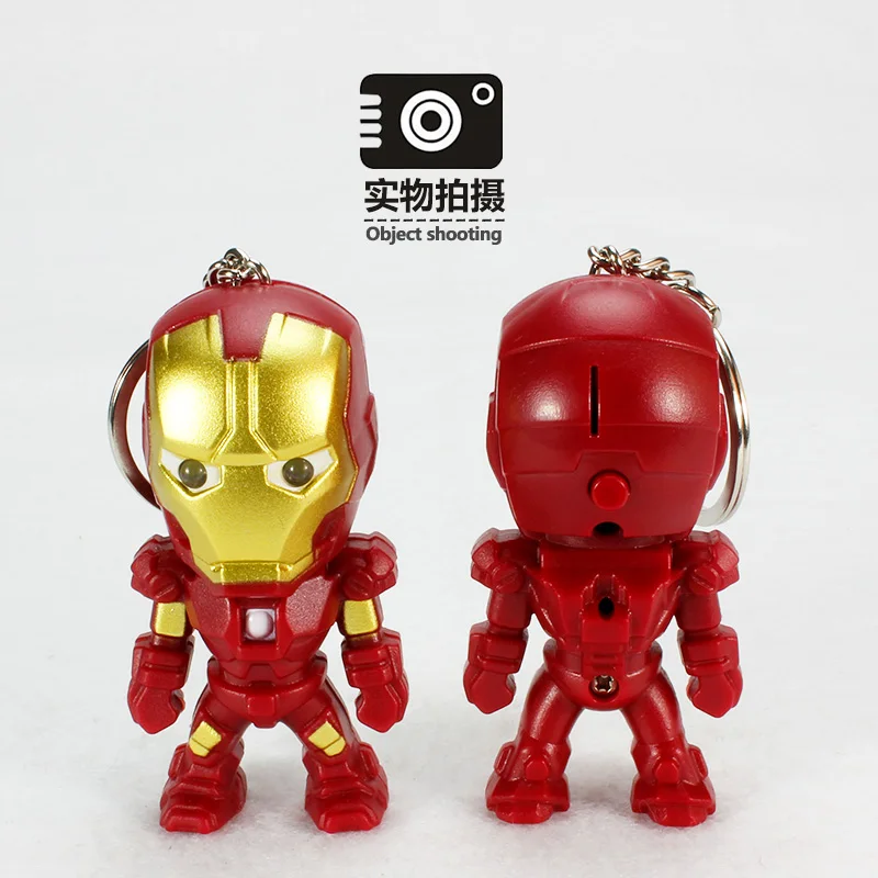 

Avengers Super Hero Spiderman LED Keychain Women Light PVC Key Ring Pendants Chaveiro Gift Kids Cosplay Toys Keychain