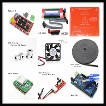 3D Printer kit -Ramps 1.4+Mega 2560 + Heatbed Mk2b+2004 LCD Controller+5Pcs A4988 Driver+6Pcs Endstops+Fan For 3D Printer