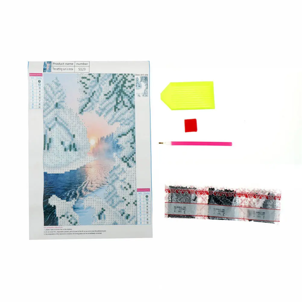 

20*20cm 3d Diamond Embroiderypainting cross stitch Winter wonderland Pasted Square Tutorial full home decor crafts