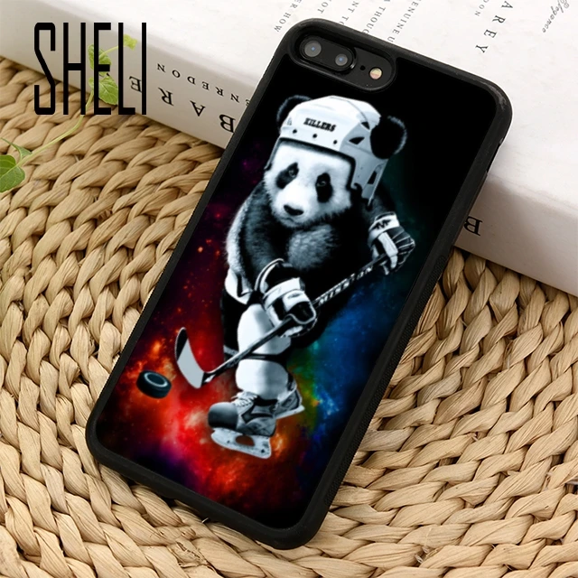SHELI Panda play ice hockey housing Phone Case Cover For iPhone 5 6 6s 7 8 plus 11 pro X XR XS max Samsung S7 edge S8 S9 S10 |