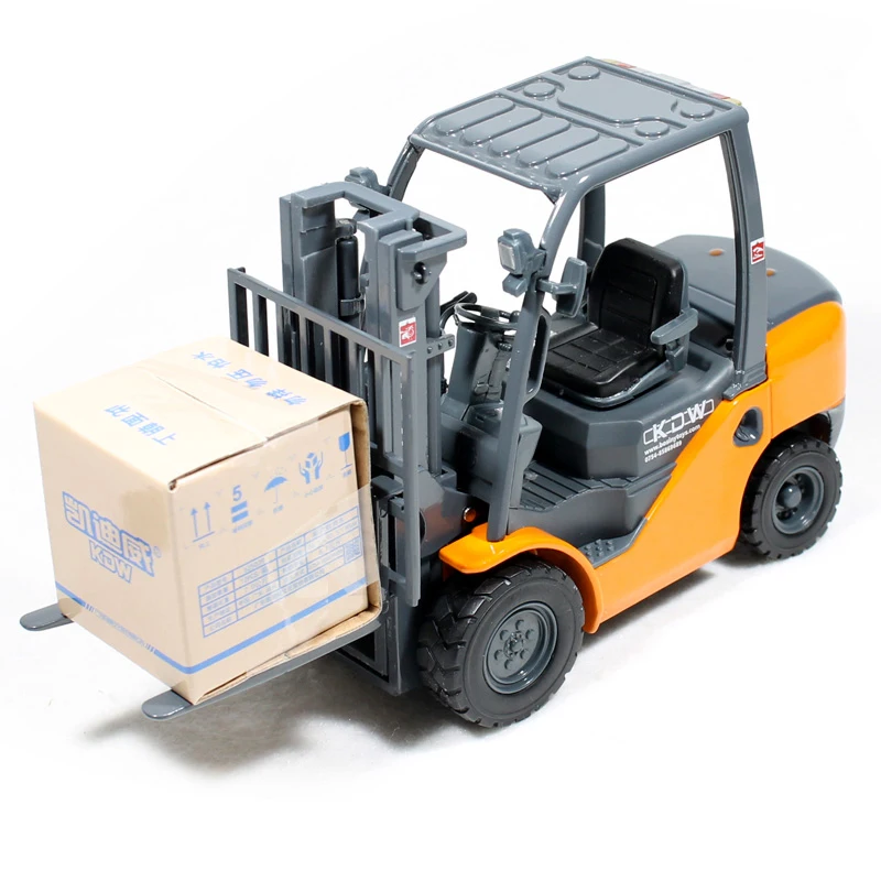 Alloy Diecast 1:20 Forklift Diecast Model Toy Children Gifts Two-Position Mast Raises and Lowers Simulated Light Forklift Model