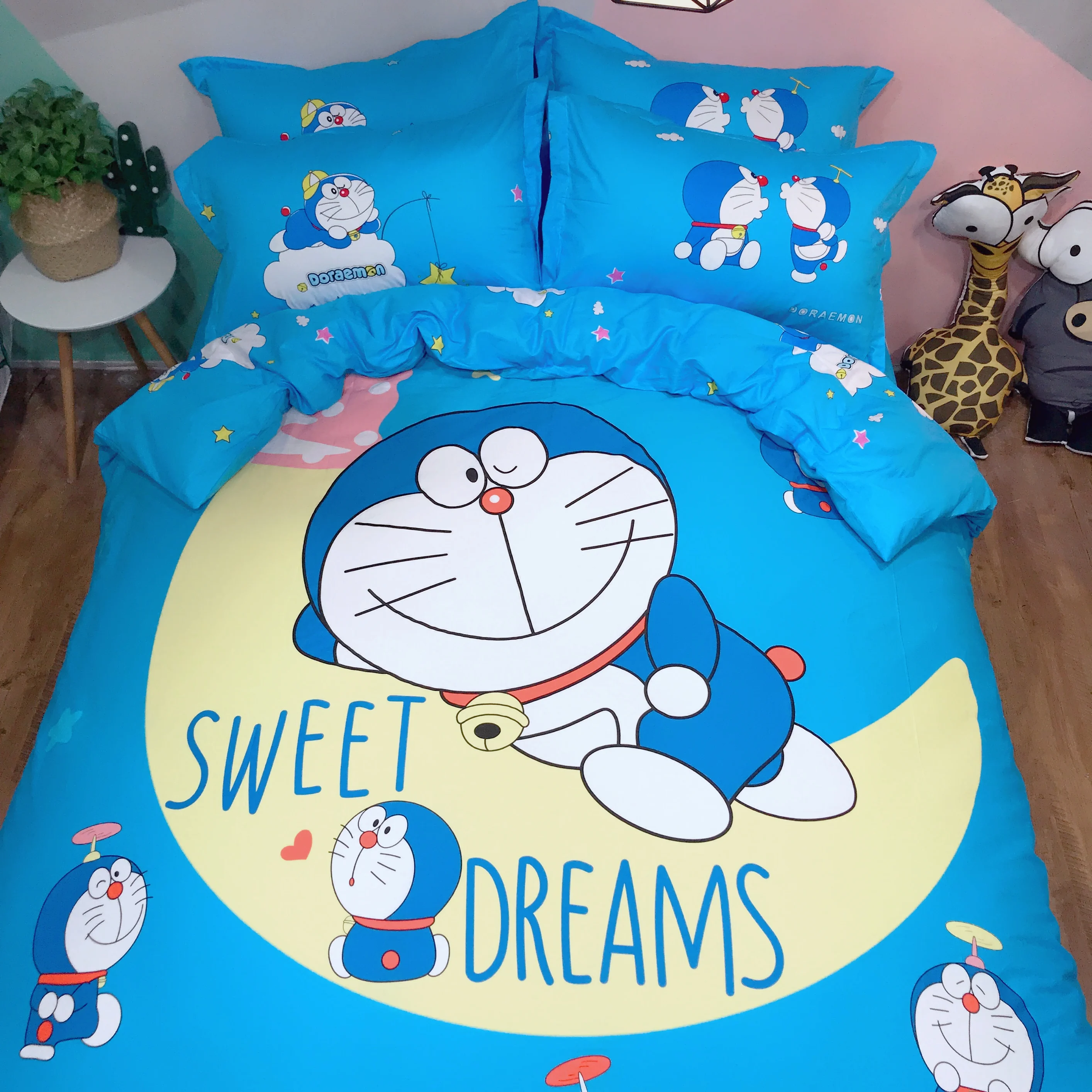 Cartoon Bedding Set Doraemon Kids Boys 100 Cotton Quilt Cover