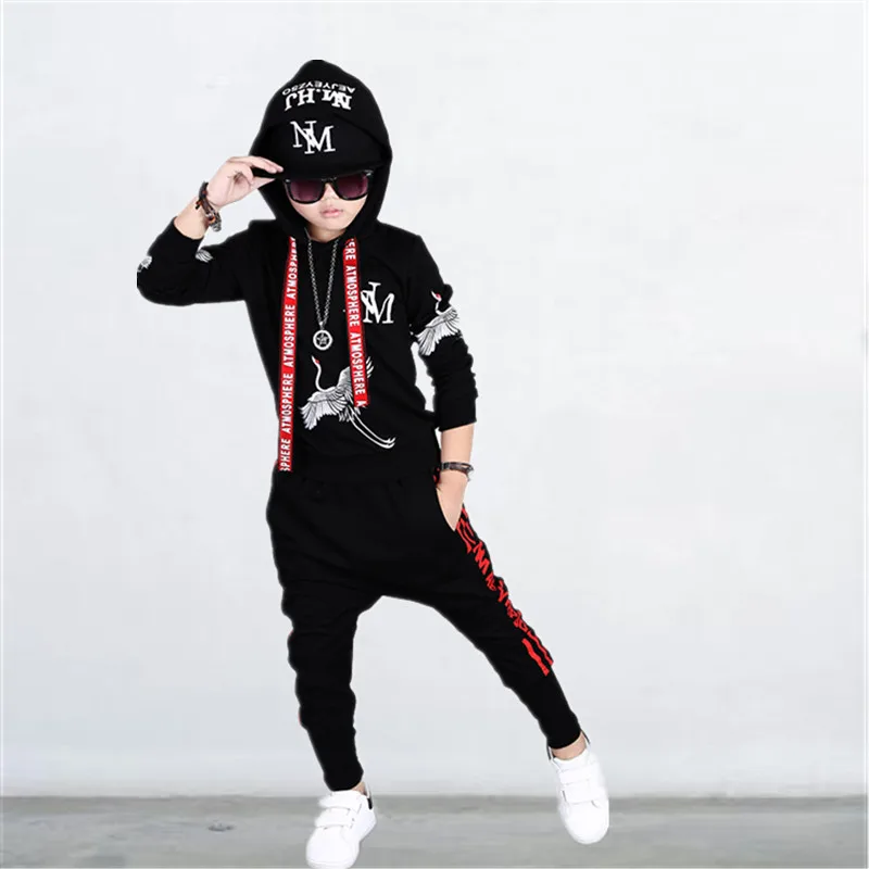 

Boys Clothes set Autumn Clothing Suit Kids Sweatshirts Hoodies Haren Pants Sets For 4 6 8 10 12 Years street dance outfits