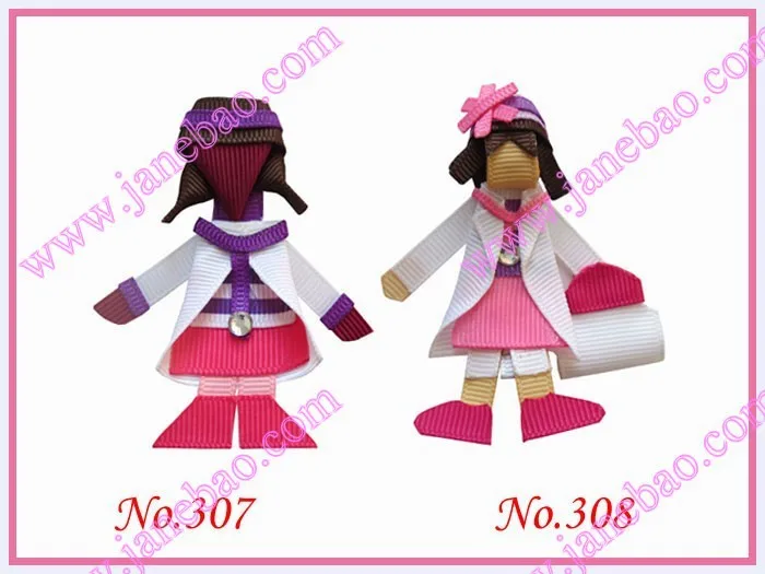 

free shipping 100pcs character hair bows(people) sculpture hari clippie style boutique hair bow girl bug bows