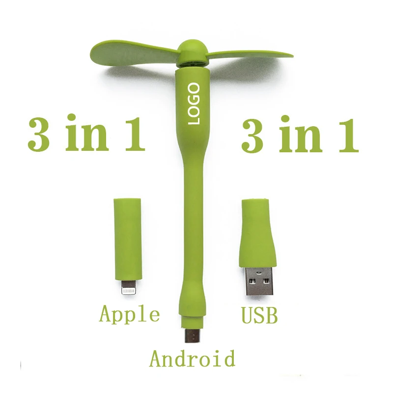 Hot Sale 3 In 1 Mini USB Fan Portable Micro 5V Air Cooling Fan