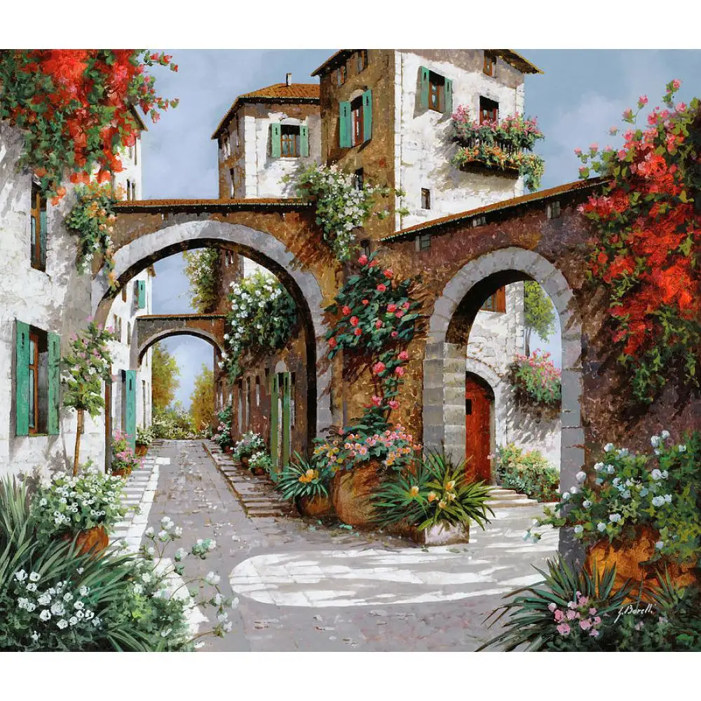 Large size wall oil painting on canvas Tre Archi art landscape modern