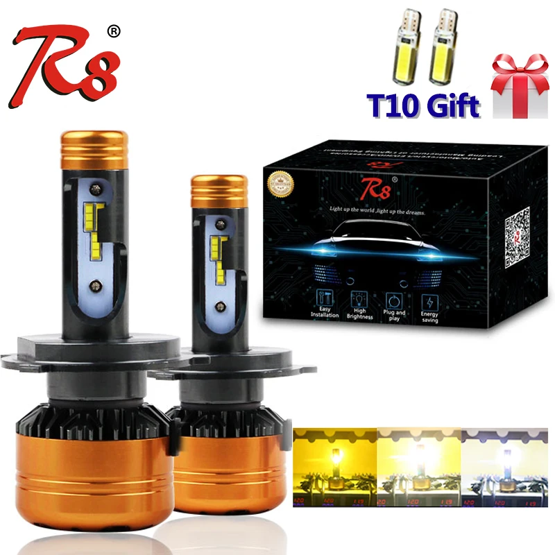 R8 New Design Z5 Dual Color Tricolor Car LED Headlight Bulbs H4 H13 9004 9007 50W 5800LM 3000K 4300K 6000K Good Quality 3-Colors R8 New Design Z5 Dual Color Tricolor Car LED Headlight Bulbs H4 H13 9004 9007 50W 5800LM 3000K 4300K 6000K Good Quality 3-Colors