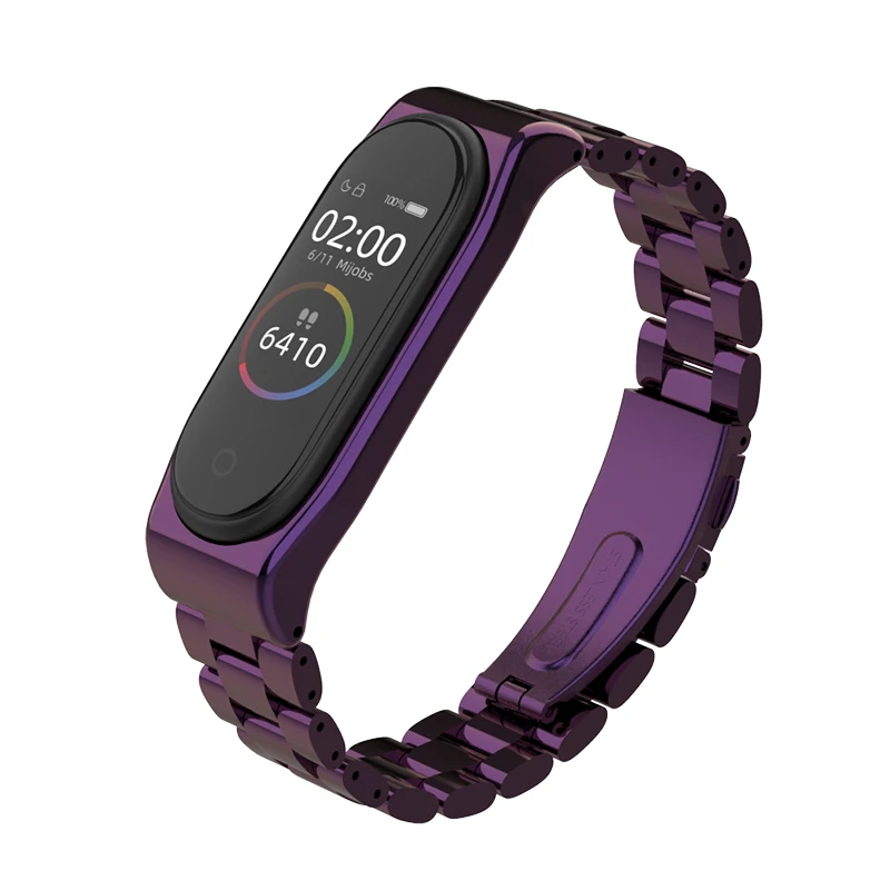 Mijobs ремешок для Mi band 4 ремешки Браслет металлический браслет из нержавеющей стали