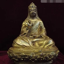 USPS в США S3588 8 Тибета Лхасе Красный Медь Бронза 24 К Золото Свинка Падмасамбхава мастер Статуя Будды