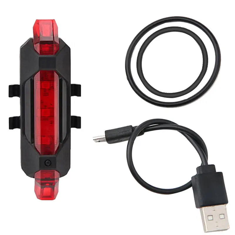 

Cycle zone USB Red Bicycle Light Accessory Rechargeable LED Bicycle Bike Cycling Front Rear Tail Lamp Warning Flash Light