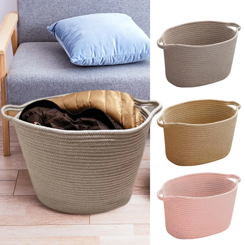 

Nordic Style Environmentally Friendly Material Cotton Thread Laundry Basket Toy Clothes Sundries Storage Basket