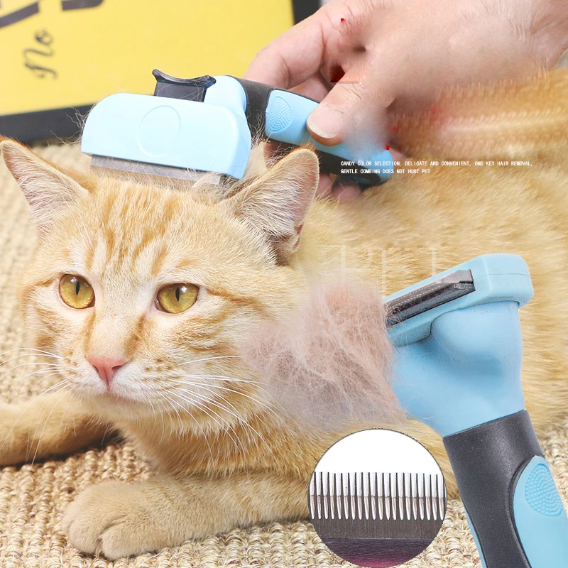 

Pet Hair Removal Comb Fur Knot Cutter Dog Grooming Shedding Rake For Dog Cat Hair Removal Cleaning Knife Brush Pet supplies CF40