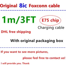 100 шт./лот 1 м/3 фута 8ic E75 чип данных USB зарядный кабель для Foxconn iX XS MAX 8 7 6 с новой упаковкой
