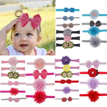 

10Pcs Kids Floral Headband Hair Girls baby Bowknot Accessories Hairband Set Cute Floral