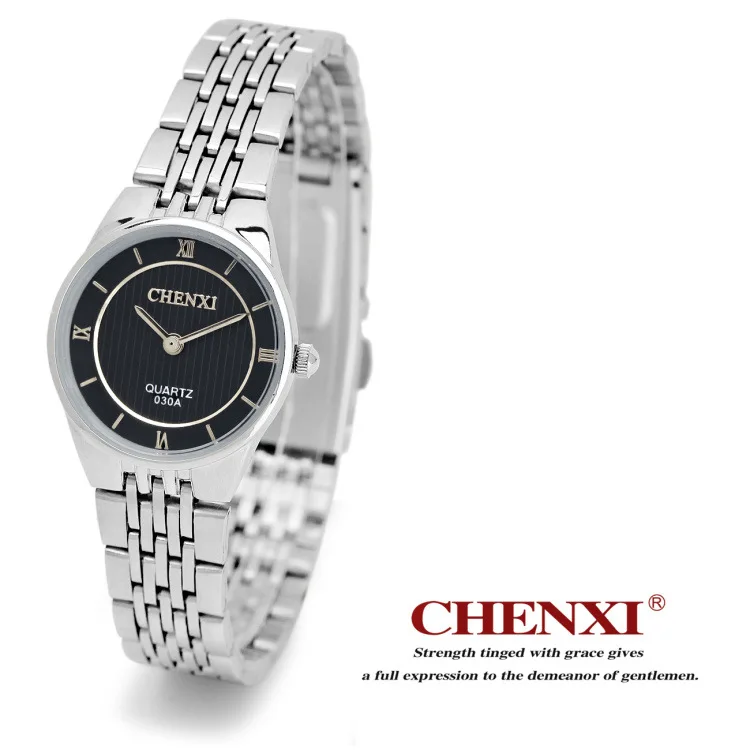 Ультратонкие брендовые серебряные часы из нержавеющей стали для возлюбленных мужчин и женщин, пара кварцевых часов