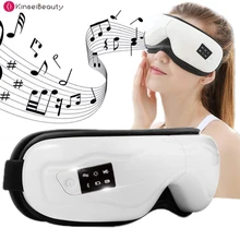 Электрический массажный инструмент с воздушным давлением для глаз, музыкальная Беспроводная вибрационная Магнитная нагревательная терапия, массажная умная маска для сна
