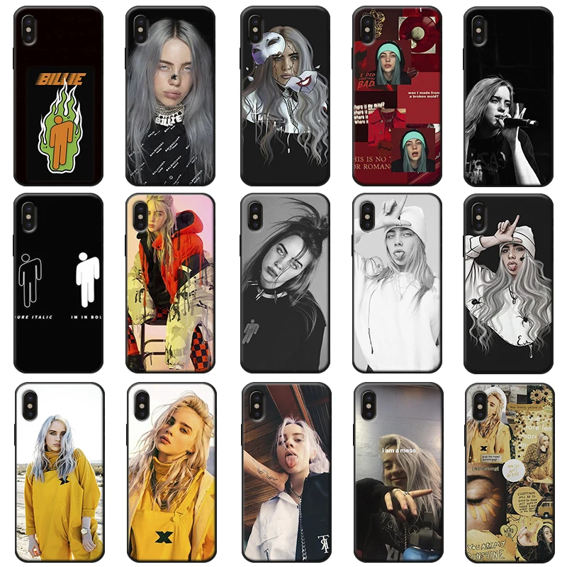 Музыкальный певец звезда Billie Eilish rainbow blohsh Мягкий силиконовый чехол для телефона