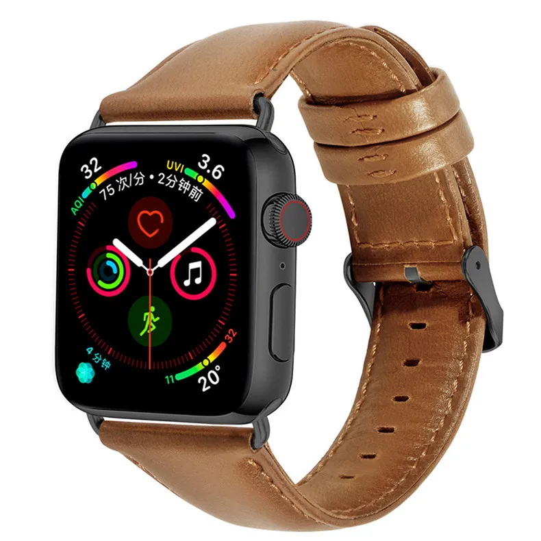 Ремешок из натуральной кожи для Apple watch band 42 мм 38 мм iwatch series 4 3 2 1 44 мм 40 мм ремешок для часов браслет ремень аксессуары