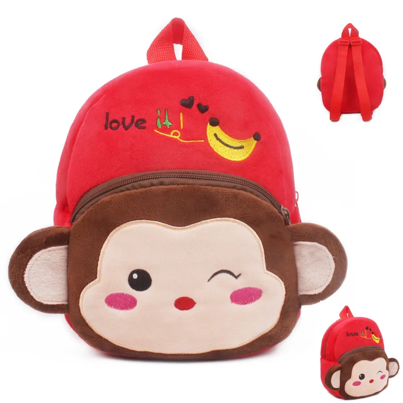 Мультфильм школьный ранец с обезьянкой Детские Рюкзак mochila детская мешок конфет Детский плюшевый рюкзак для дня рождения Рождественский подарок