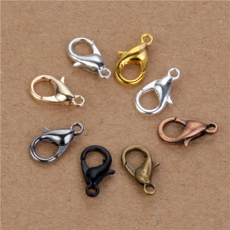 Застежки карабины для ожерелья 50 шт./лот 10 12 мм 8 цветов|parrot clasps|lobster clasplobster clasp hooks |