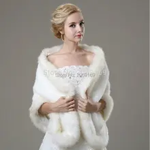 Sarahbridal/ Великолепная Свадебная накидка из кроличьего меха, белое пальто из искусственного меха для свадебного торжества, зимнее платье