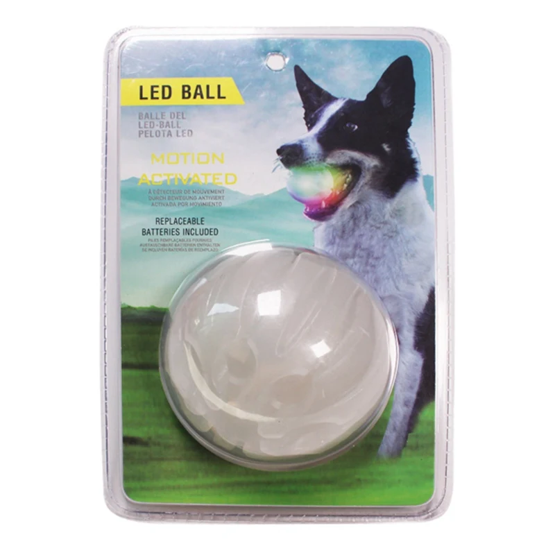 Светодиодный яркий светильник для питомцев на прогулке, игрушка, мяч, обучающая жевательно-кусательная игрушка для домашних животных для ночной игры, красочная игрушка для жевания - Цвет: A