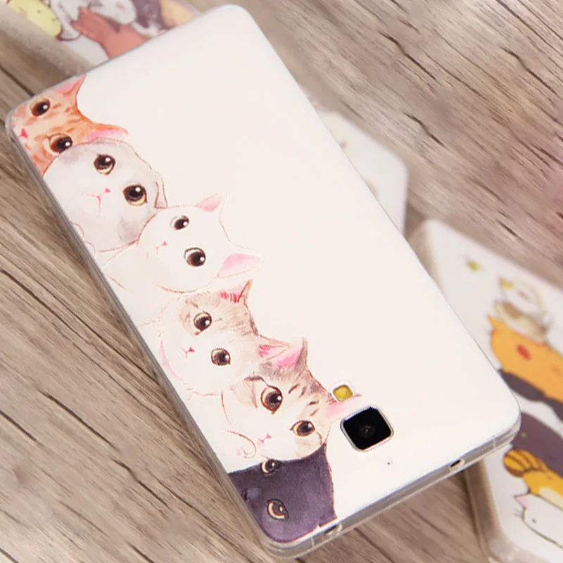For Xiaomi MI 4 Case MI 4W Cat 3D Landscape Soft TPU Cover for Fundas Xiaomi MI4W Case MI4 M4 Silicone Cartoon Animal M 4 5.0''