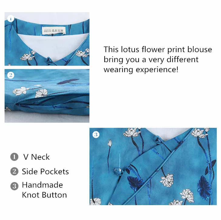 LZJN 2019 New Chinese Vintage Ethnic Cheongsam Linen Tops Women's Flax Blouse Long Sleeve Lotus Flower Print Shirts  (11)