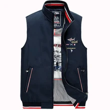 Деловой с воротником жилет мужской M-4XL Мода хлопок куртка размера плюс жилет куртка Акула осень/зима жилет мужской