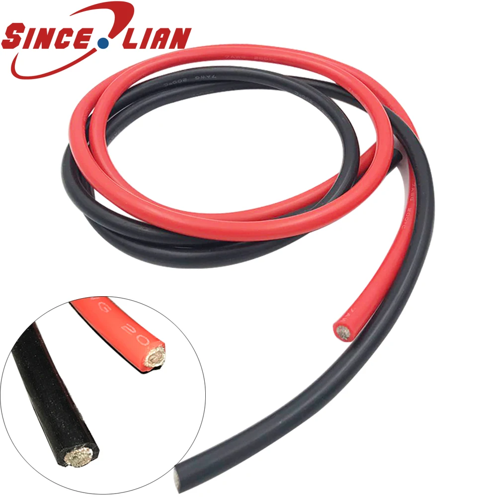 

Original Cables Gauge AWG Silicone Rubber Soft Wire Cable Red and Black Flexible 6 7 8 10 12 14 16 18 20 Electrical Wire