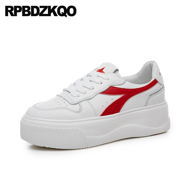 

creepers white trainers thick sole flats lace up women muffin size 34 elevator casual sneakers wide fit shoes ladies platform