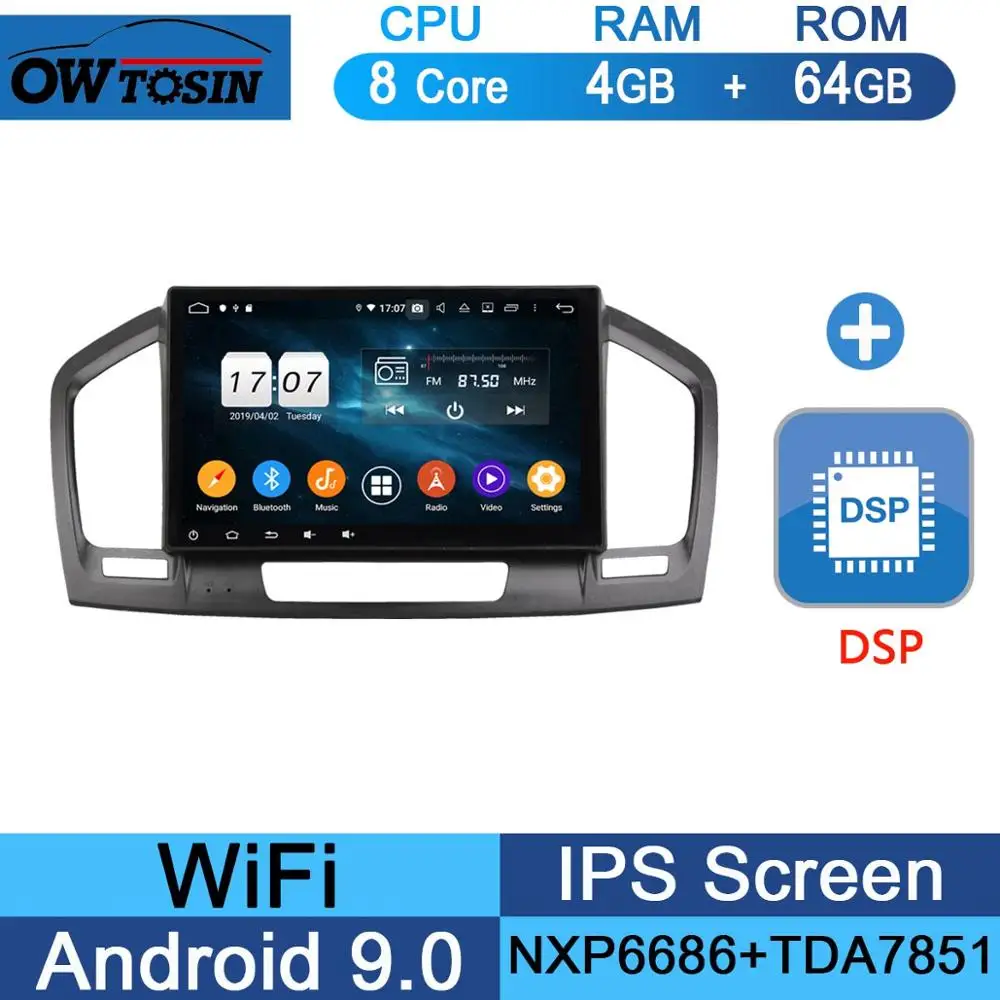 10," 8 Core 4G+ 64G Android 9,0 Автомобильный DVD плеер для Opel Vauxhall Opel Insignia 2008 2009 2010 2011 2012 2013 gps Navi Радио попугай BT - Цвет: 64G DSP